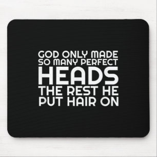 Mens Funny Balding Bald Slap Head Dad Husband Guy Mouse Mat