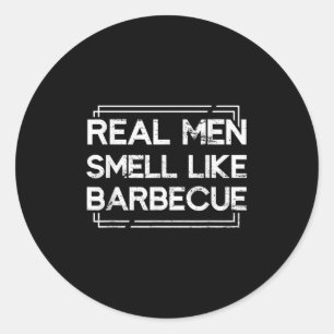 Mens Funny Barbecue Lover Meat Grilling Men Boys G Classic Round Sticker