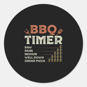 Mens funny bbq grill chef grilling master barbecue classic round sticker