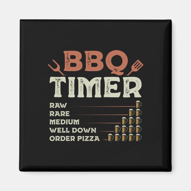 Mens funny bbq grill chef grilling master barbecue magnet (Front)