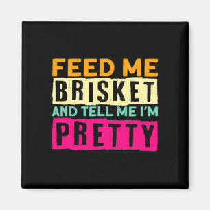 Mens funny bbq lovers feed brisket meat grilling magnet