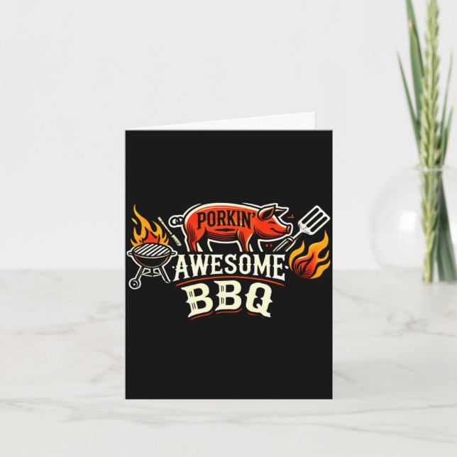 Mens funny bbq smoker meat smoking tools grilling card (Front)