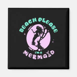 Mens funny beach a mermaid _ fantasy magic magnet