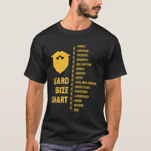 Mens Funny Beard Growth Chart Beard Measuring Tool T-Shirt