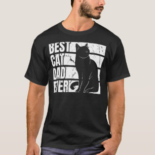 Mens Funny Best Cat Dad Graphic Fathers and Men C T-Shirt