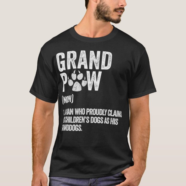 Mens Funny Best Dog Grandpa Ever Grandpaw Retro T-Shirt (Front)