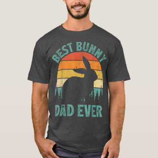 Mens Funny Bunny Vintage Best Bunny Dad Ever Fathe T-Shirt