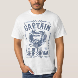 Mens Funny Captain Of The Ship Show Boating Pontoo T-Shirt