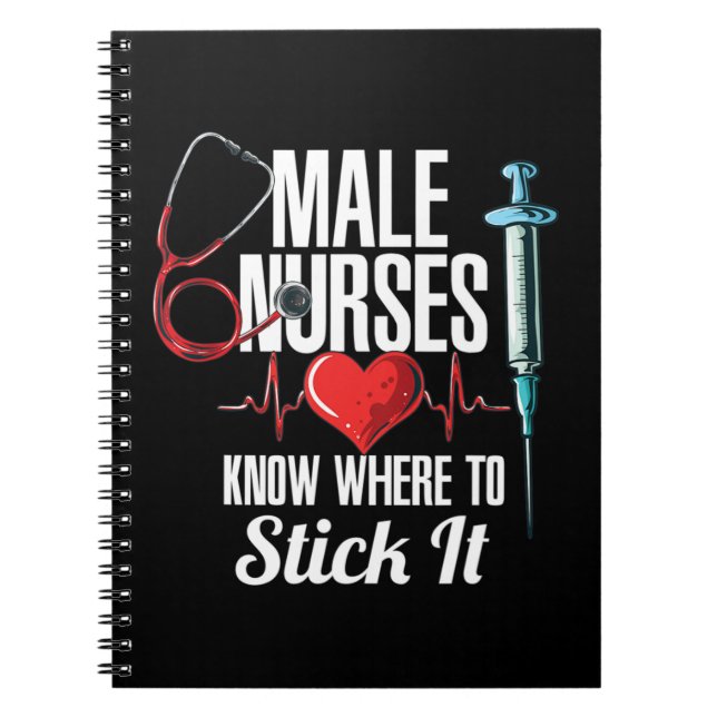 Mens Funny Carer Hospital Murse I Nurse Do you lov Notebook (Front)