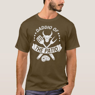 Mens Funny Dad BBQ Gift Daddio of the Patio Meat T-Shirt