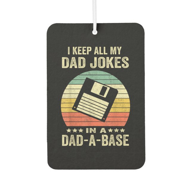Mens Funny dad Jokes in dad-a-Base Car Air Freshener (Front)