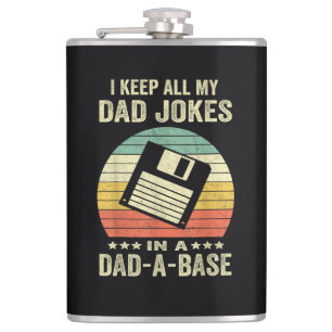 Mens Funny dad Jokes in dad-a-Base Hip Flask