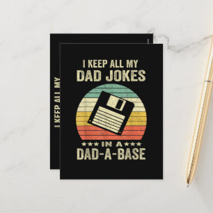 Mens Funny dad Jokes in dad-a-Base Holiday Postcard