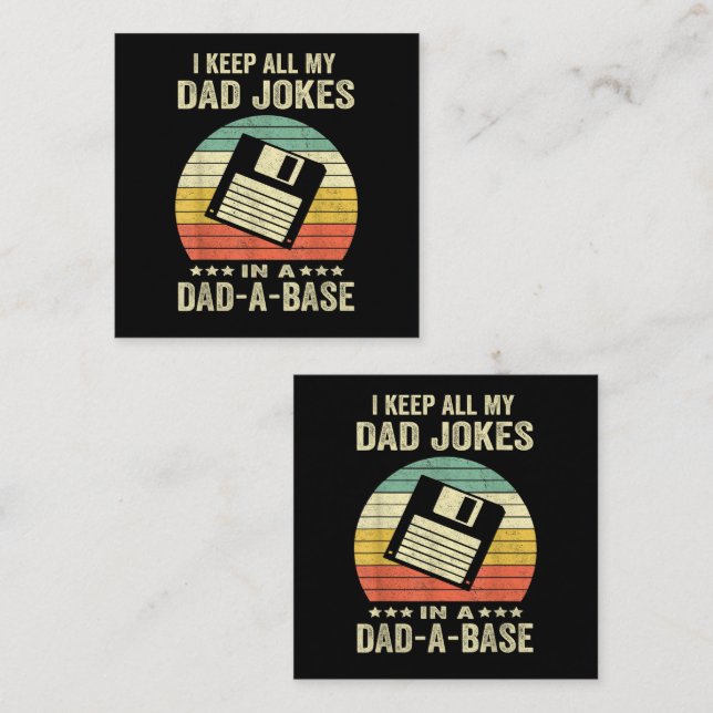 Mens Funny dad Jokes in dad-a-Base Loyalty Card (Front/Back)