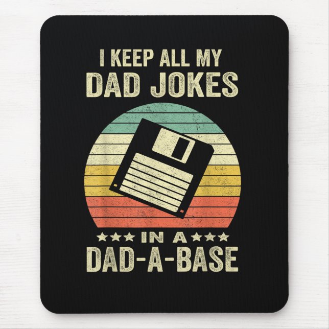 Mens Funny dad Jokes in dad-a-Base Mouse Mat (Front)