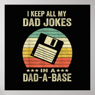 Mens Funny dad Jokes in dad-a-Base Poster
