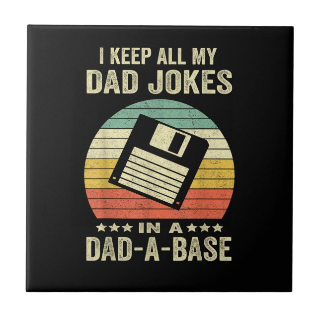 Mens Funny dad Jokes in dad-a-Base Tile (Front)