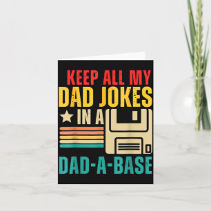 Mens Funny Dad Jokes In Dad-A-Base Vintage For Card