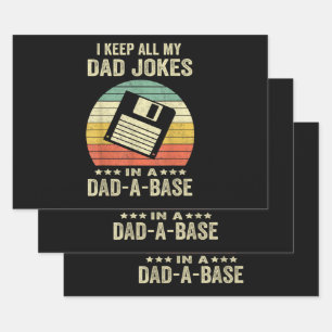 Mens Funny dad Jokes in dad-a-Base Wrapping Paper Sheet