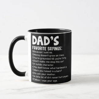 Mens Funny Dad's Favourite Sayings Father's Day  Mug