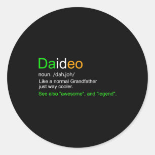 Mens Funny Daideo Ireland Grandfather Grandpa  Classic Round Sticker