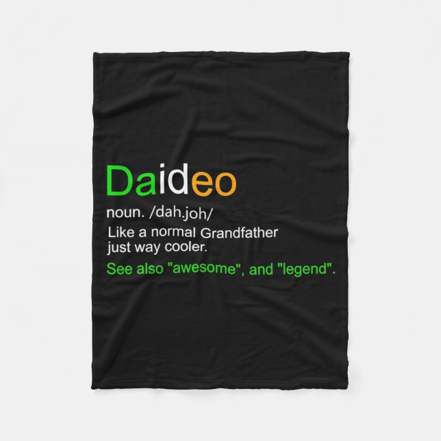Mens Funny Daideo Ireland Grandfather Grandpa  Fleece Blanket (Front)