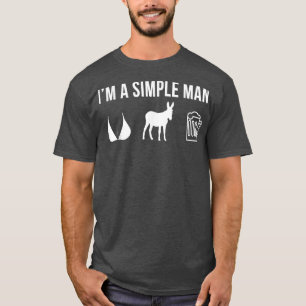 Mens Funny Donkey Farmer Simple Man T-Shirt