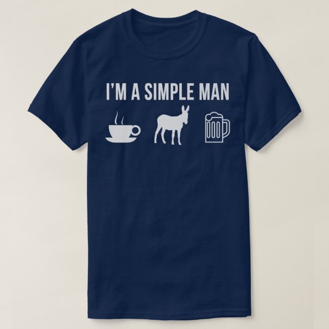 Mens Funny Donkey Farmer Simple Man  T-Shirt (Design Front)