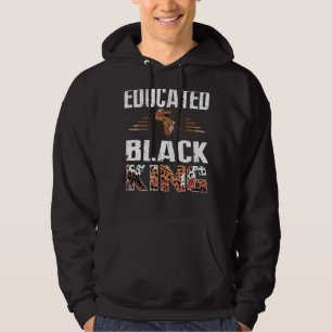 Mens Funny Educated Black King Black Pride History Hoodie