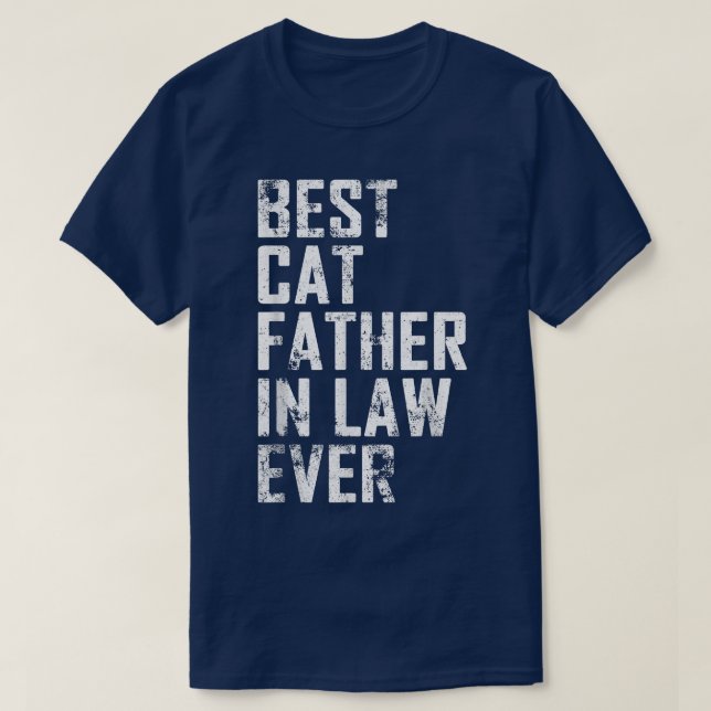 Mens Funny Father Day Best Cat Father In Law Ever  T-Shirt (Design Front)