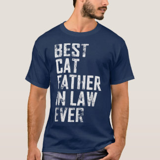 Mens Funny Father Day Best Cat Father In Law Ever  T-Shirt
