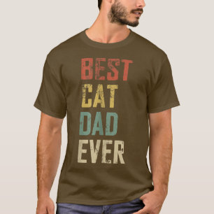 Mens Funny Father Day  Vintage Best Cat Dad Ever  T-Shirt
