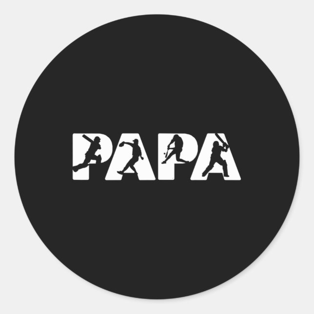 Mens Funny Father's Day Gift For Dad - Papa Cricke Classic Round Sticker (Front)