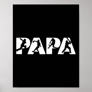 Mens Funny Father's Day Gift For Dad - Papa Cricke Poster