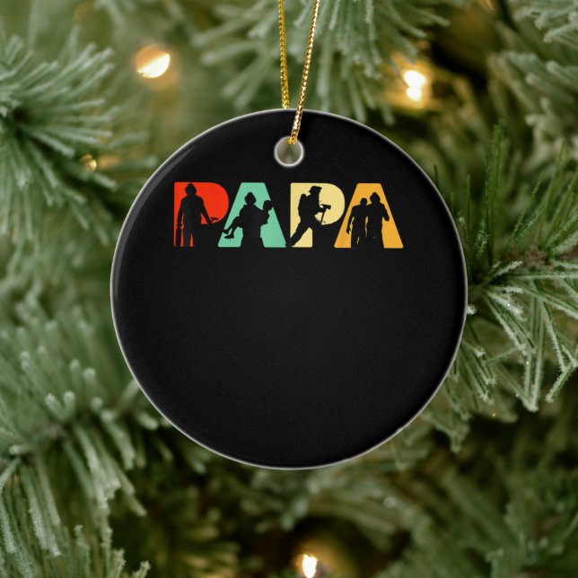 Mens Funny Fathers Day Gift |Funny Firefighter Dad Ceramic Tree Decoration (Tree)