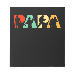 Mens Funny Fathers Day Gift Funny Firefighter Dad Notepad