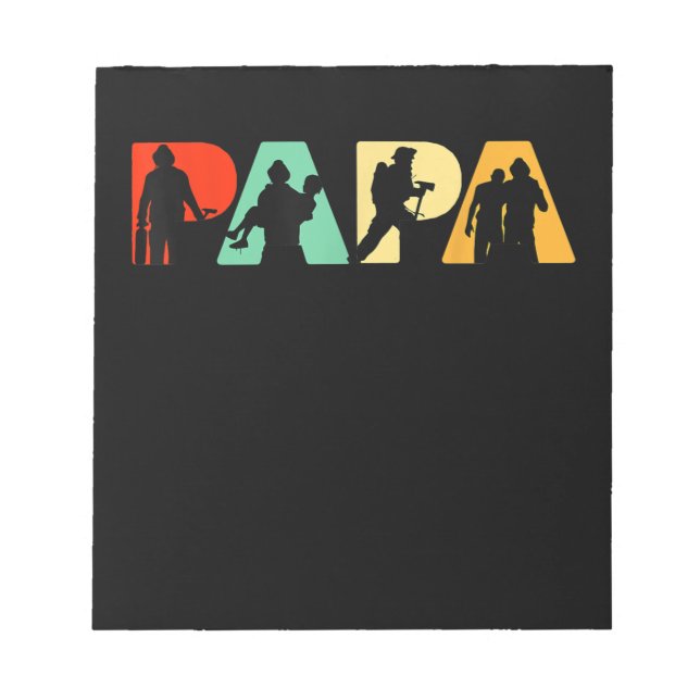 Mens Funny Fathers Day Gift |Funny Firefighter Dad Notepad (Front)