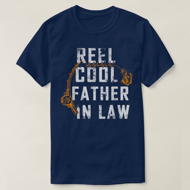 Mens Funny Fathers Day Reel Cool Father In Law Fis T-Shirt (Design Front)