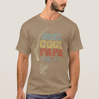 Mens Funny Fisherman Vintage Reel Cool Papa 2584  T-Shirt