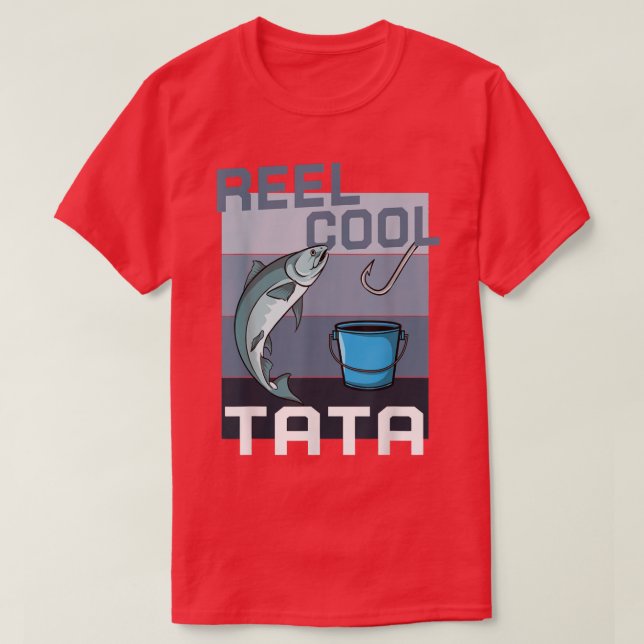 Mens Funny Fishing Reel Cool Tata Fathers Day  T-Shirt (Design Front)
