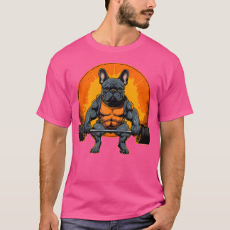 Mens Funny French Bulldog Weightlifting Fitness Gy T-Shirt