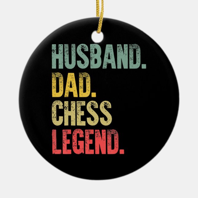 Mens Funny Gift Husband Dad Chess Legend Ceramic Tree Decoration (Front)