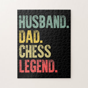 Mens Funny Gift Husband Dad Chess Legend Jigsaw Puzzle