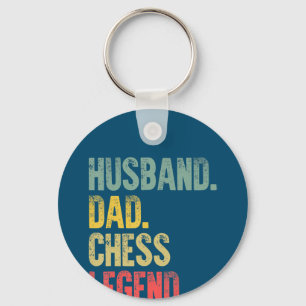 Mens Funny Gift Husband Dad Chess Legend Key Ring