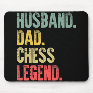 Mens Funny Gift Husband Dad Chess Legend Mouse Mat