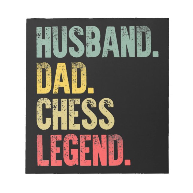 Mens Funny Gift Husband Dad Chess Legend Notepad (Front)