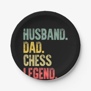 Mens Funny Gift Husband Dad Chess Legend Paper Plate