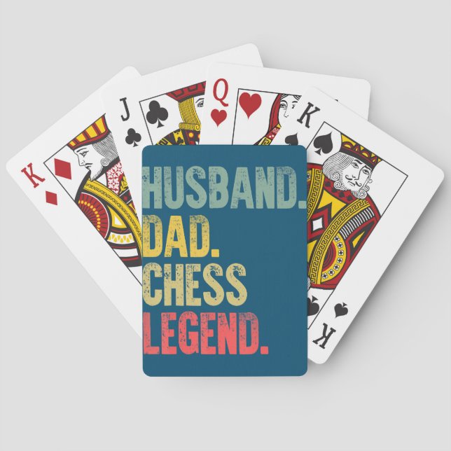 Mens Funny Gift Husband Dad Chess Legend Playing Cards (Back)