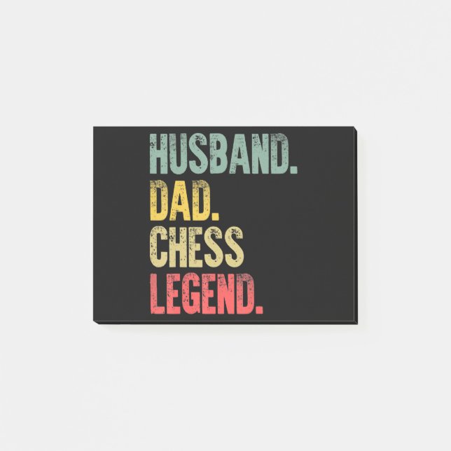 Mens Funny Gift Husband Dad Chess Legend Post-it Notes (Front)
