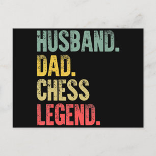 Mens Funny Gift Husband Dad Chess Legend Postcard